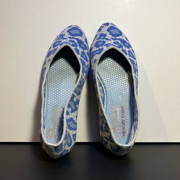 Womens SKECHERS Cleo Claw-Some Blue Animal Print Slip On Ballet Flats / Size 5.5 - Picture 6 of 9